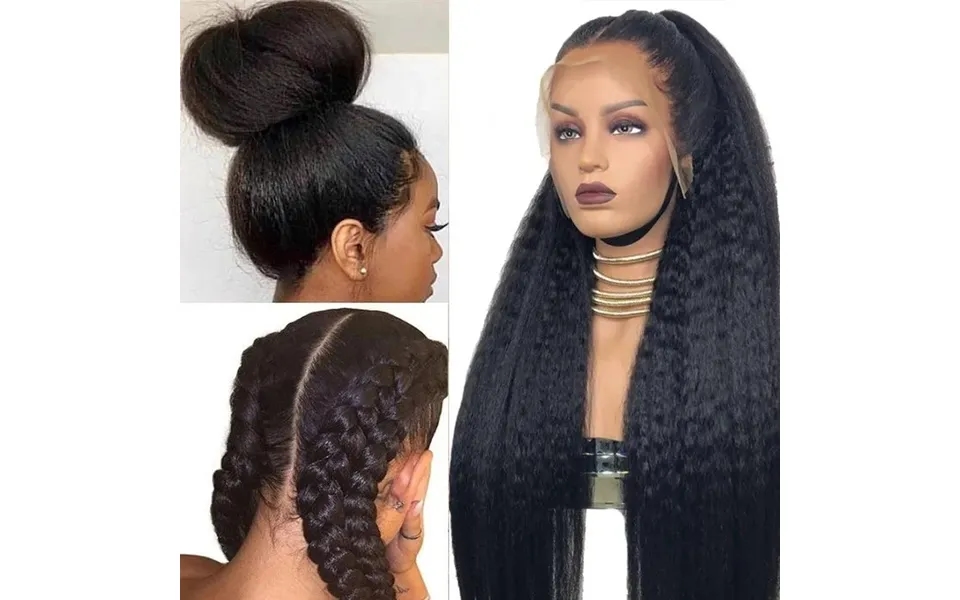 Sunber Hair Kinky Edge Lace Wig 13x4 Lace Front Human Hair Wigs Yaki Straight Wigs With Baby Hair