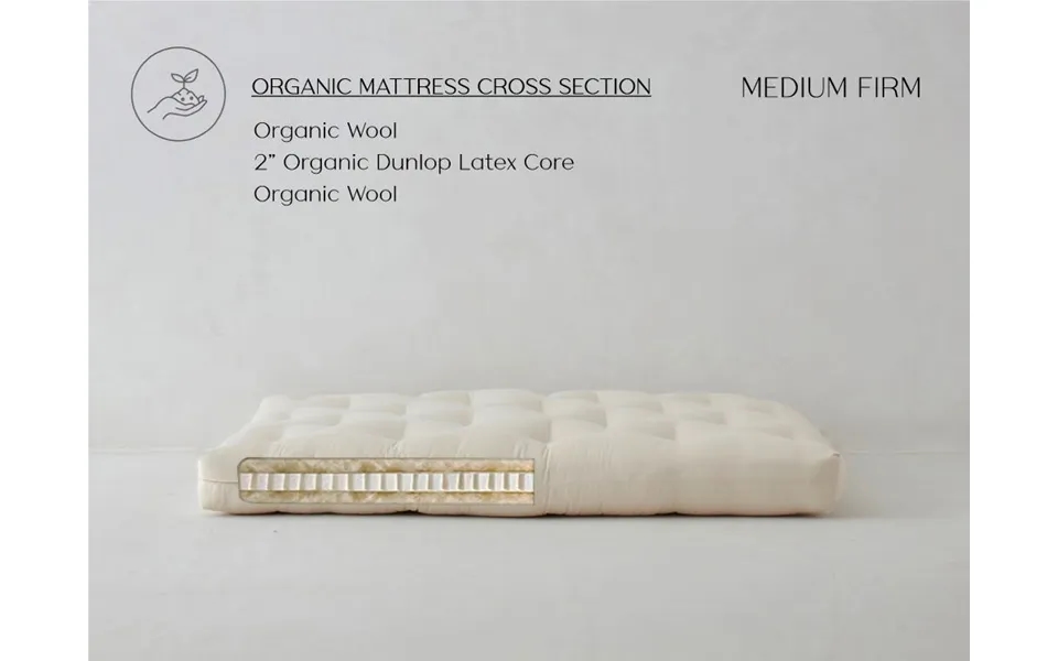 Ecopure Latex & Wool Futon Mattress Chemical Free - 2 Dunlop Latex & Wool