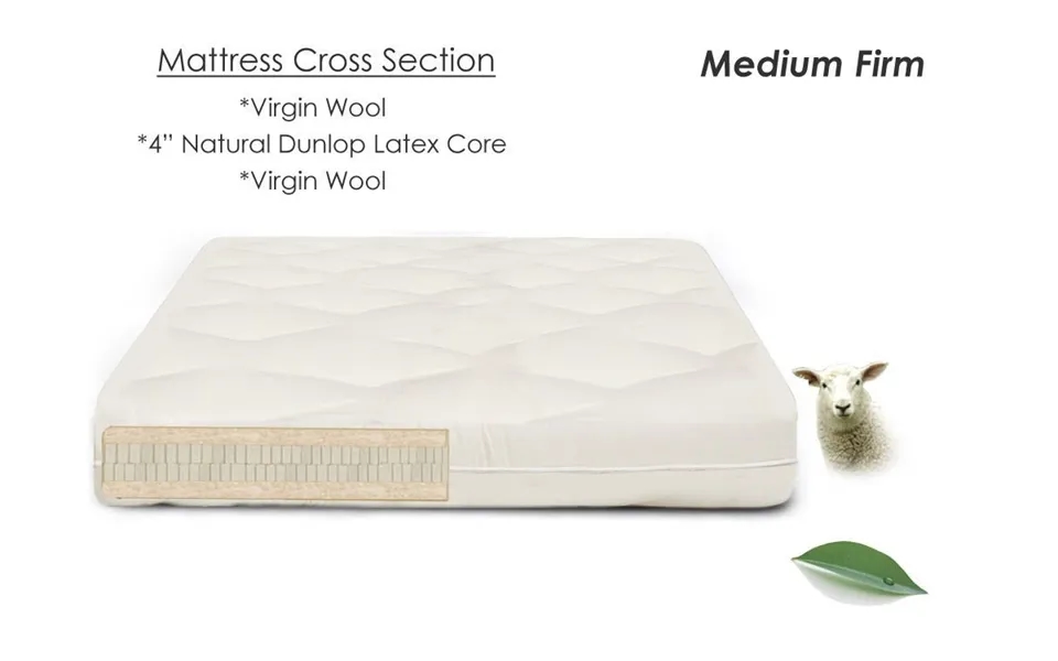 Ecopure Rest Virgin Wool Mattress - Virgin Wool Futon Mattress With 4 Latex