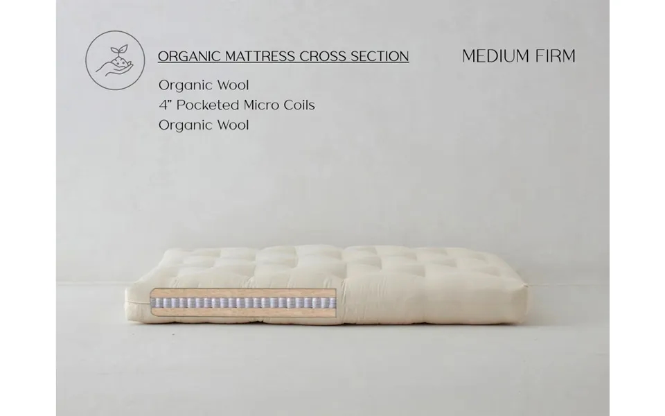 Tranquility2 Micro Coil & Wool Futon Bed Mattress 8 Inch Firm By The Futon Shop-organic-queen