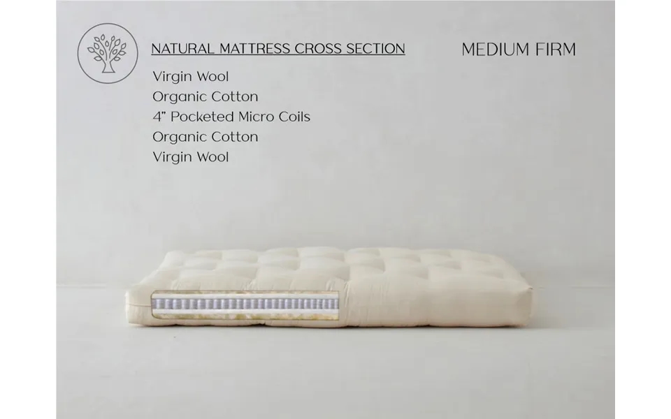 Twin X Long Organic Cotton Wool Bed Mattress Medium Firm Pure Comfort