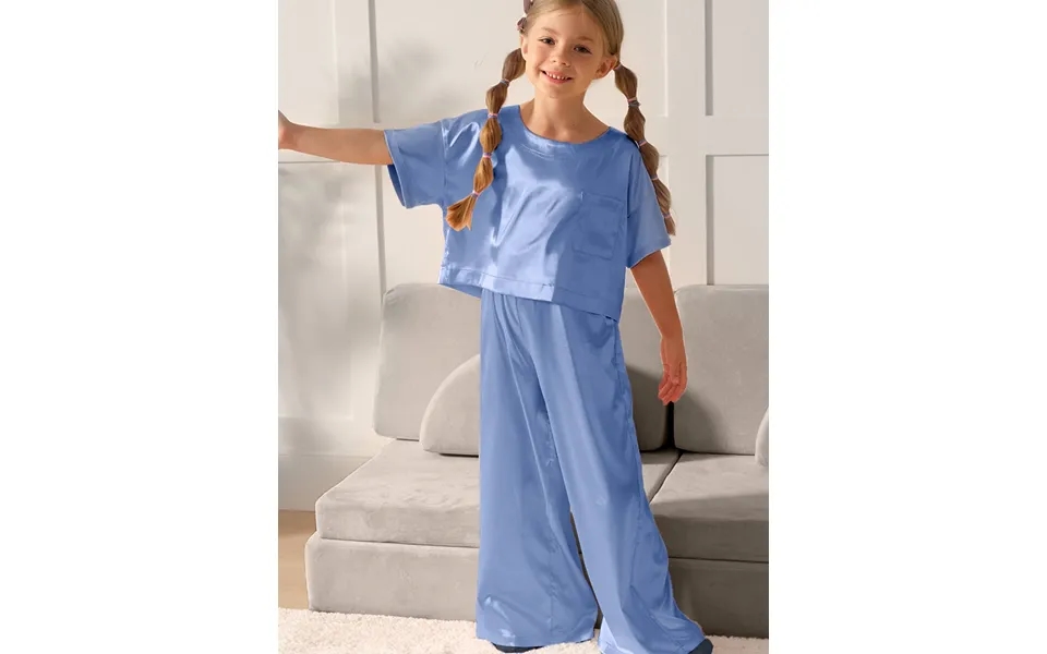 Girls Pajama Sets Long Pants - Hazy Blue