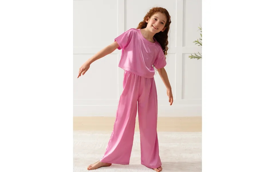 Girls Pajama Sets Long Pants - Rose Red
