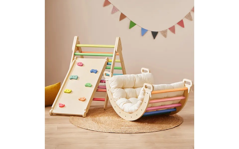 Tiny Land 7-in-1 Rainbow Climbing Set With Play Pad
