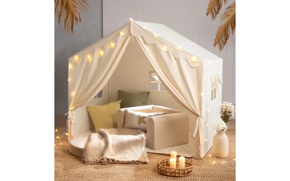 Tiny Land Kids Tent Large Cozy Tent With Star Lights