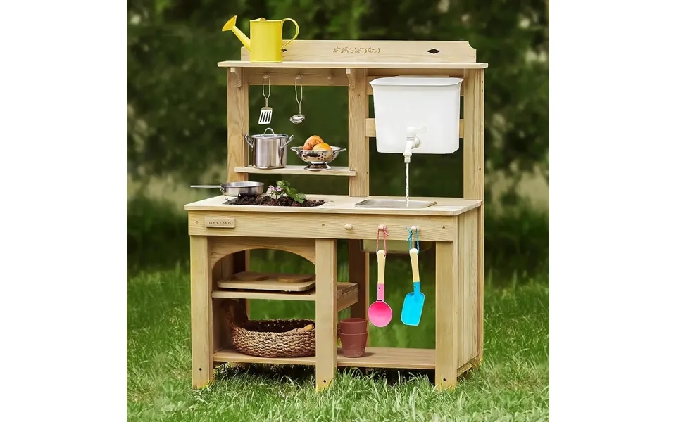 Tiny Land Mud Kitchen - Duoplay Outdoor Play Kitchen For Kids