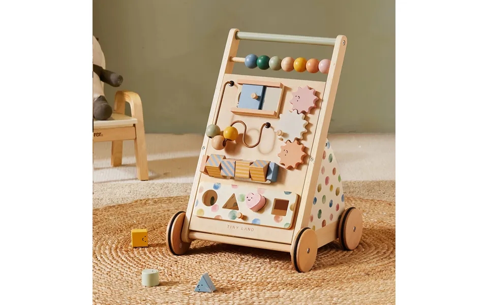 Tiny Land Versatile Natural Wooden Baby Walker