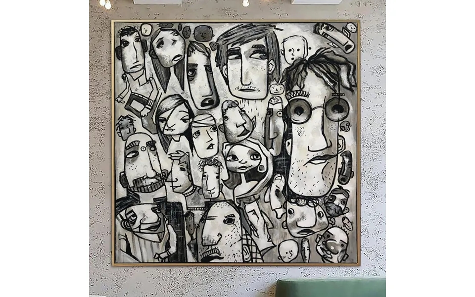 Abstract Acrylic Painting On Canvas Extra Large Figurative Art Abstract Wall Artwork Painting Close People