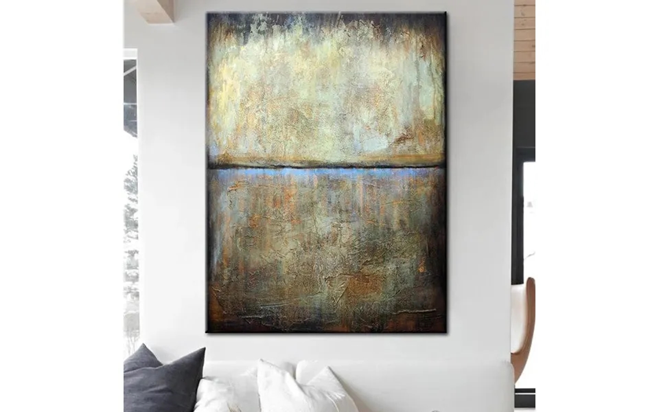 Abstract Art In Gold - Black And Blue Overwhelming Sunset