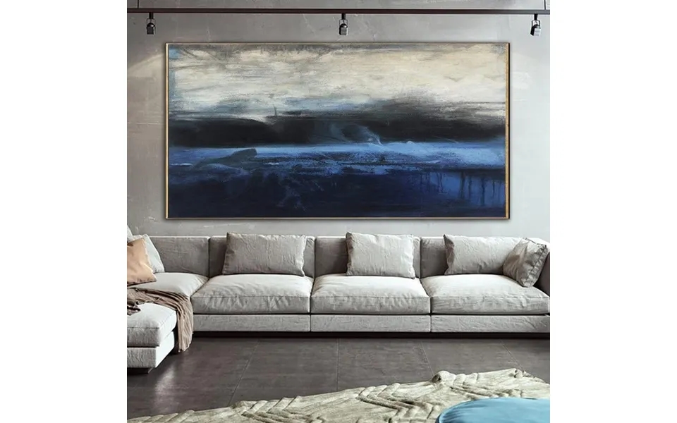 Abstract Marine Art In Blue - Gray And Black Morning Ocean
