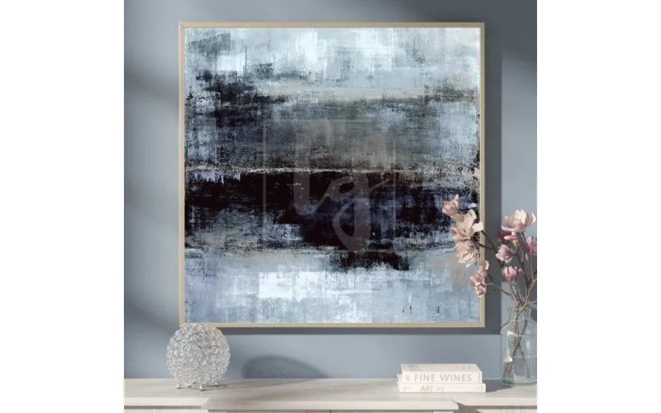 Abstract Original Painting On Canvas Black Gray Painting Artwork Canvas Water Mirage