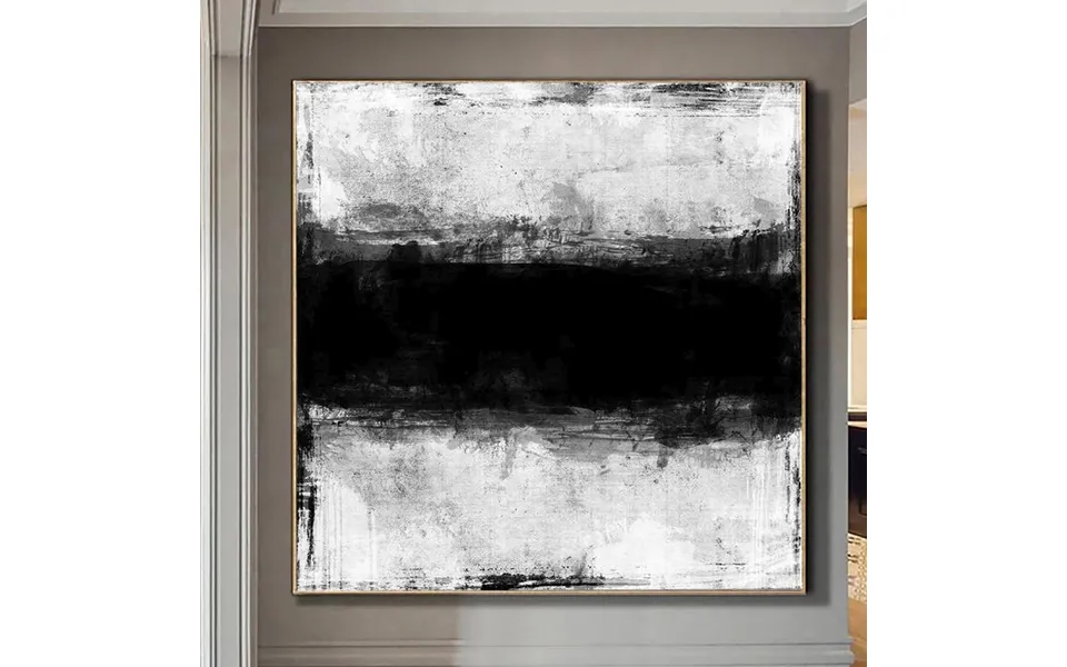 Abstract Painting In Black And White Double White
