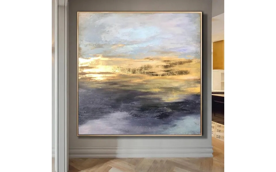 Abstract Painting Original Gray Painting Large Abstract Painting Gold Leaf Painting The Birth Of A Day