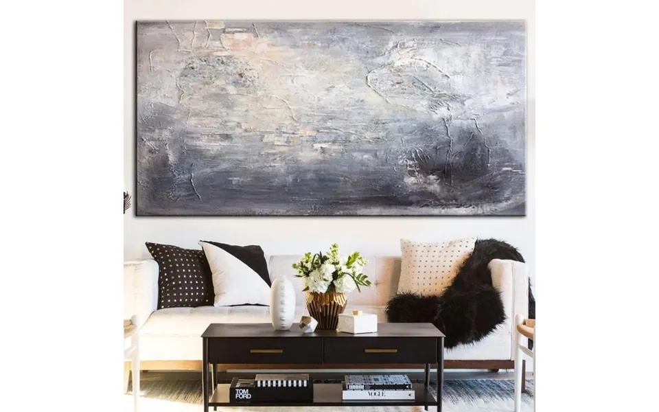 Abstract Wall Art Silver And Gray Painting White Art Silver Reflection