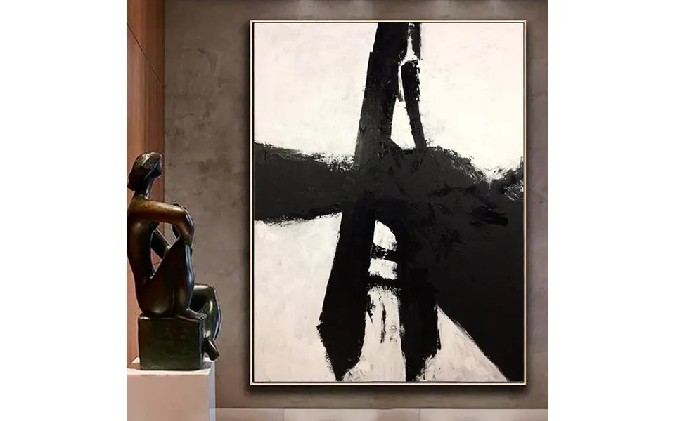 Black And White Oil Painting White Painting Black Painting Oil Painting Franz Kline Style Canvas Painting Encrypted Mess