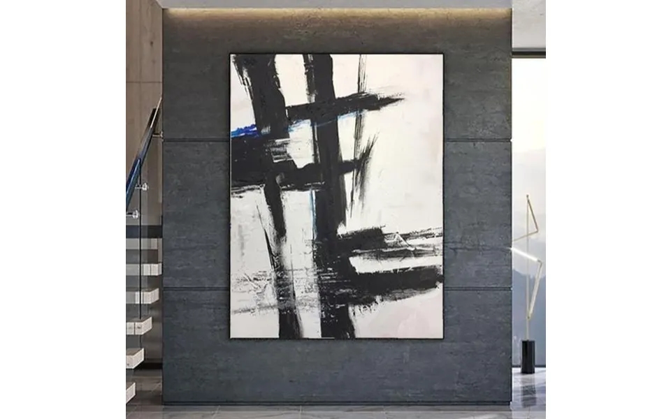 Black And White Wall Art Large Original Abstract Painting Lots Texture Abstract Franz Kline Style Emotional Outburst