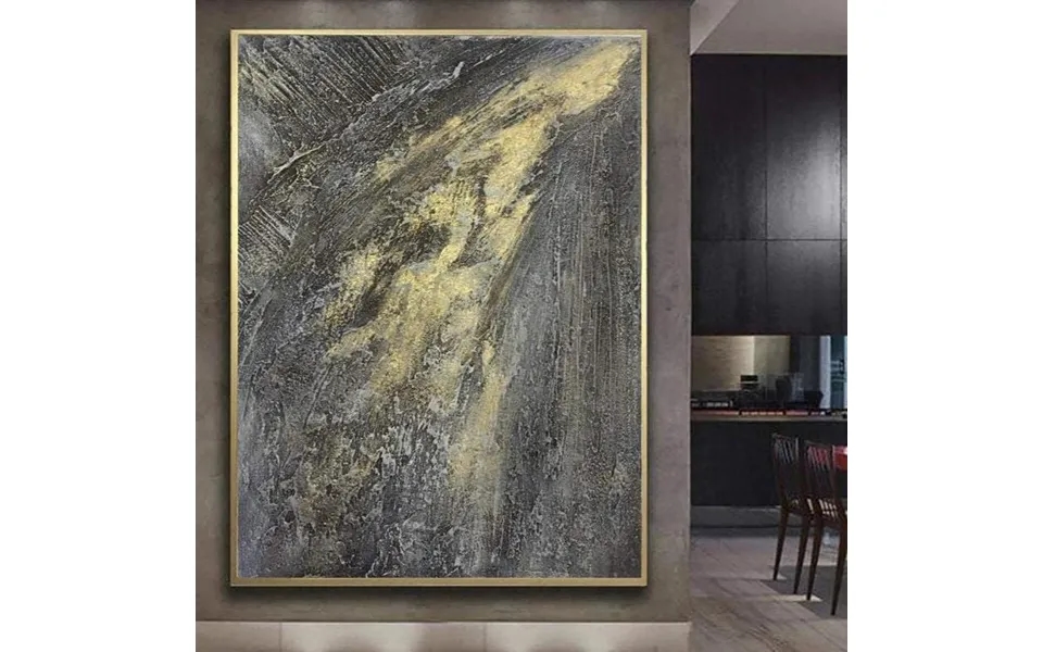 Extra Large Acrylic Abstract Painting On Canvas Modern Wall Art Gold Painting Grey Wall Art Milky Way