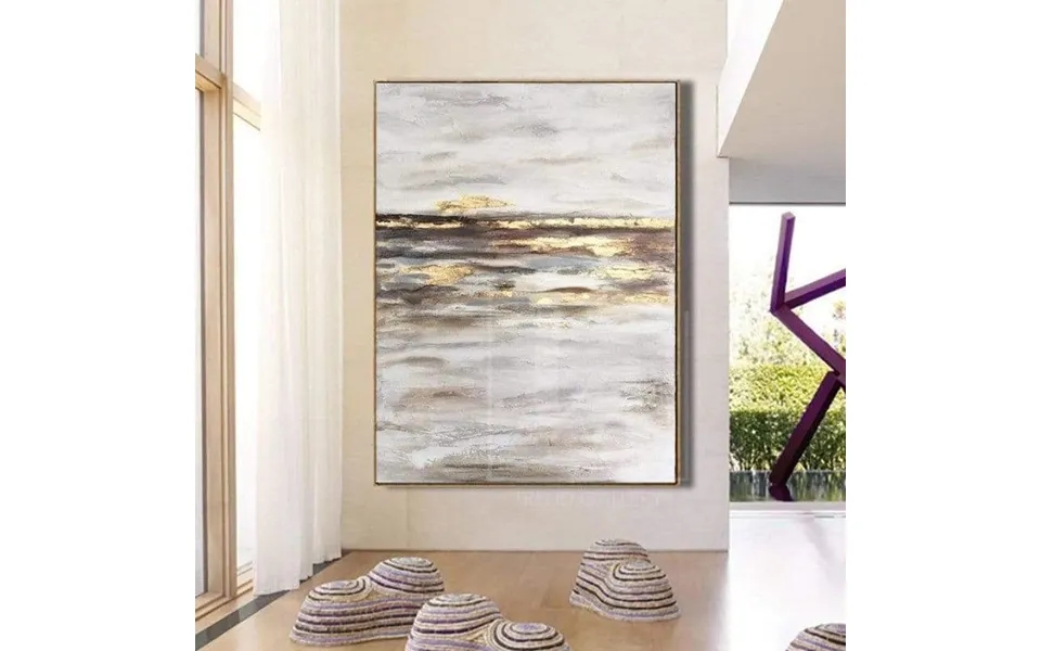 Gold Leaf Acrylic Painting On Canvas Original Oil Canvas Wall Art Golden Surface