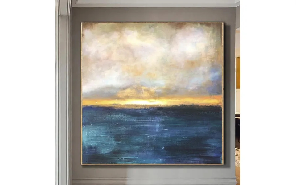 Large Original Painting On Canvas Ocean Painting Sunset Painting Landscape Painting Blue Abstract Painting Summer Sunset