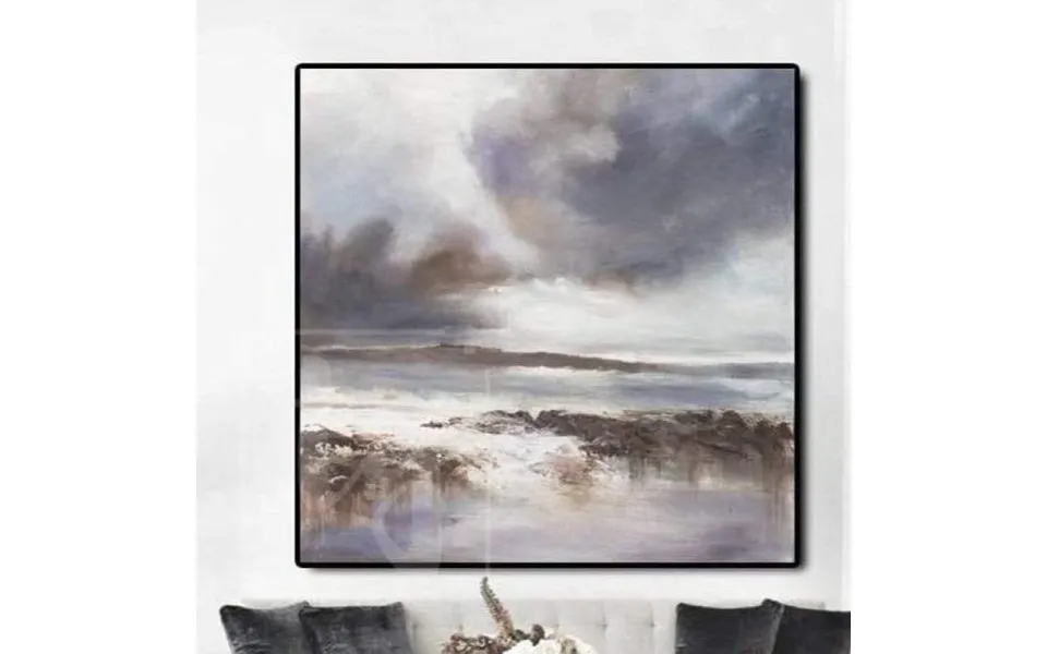 Original Canvas Gray And White Painting Contemporary Abstract Art Hazy Fantasies