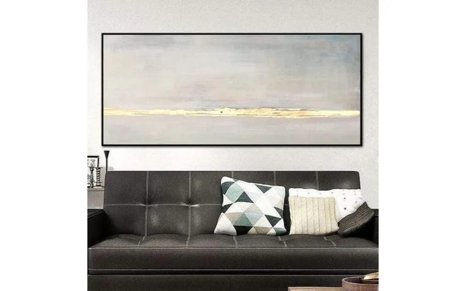 Original Large Abstract Oil Painting Gray Painting Gold Leaf Wall Art Painting On Canvas Gleam