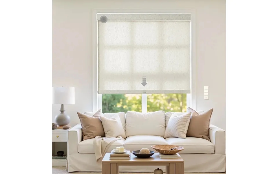 Alvin Motorized Linen Light Filtering Roller Shade