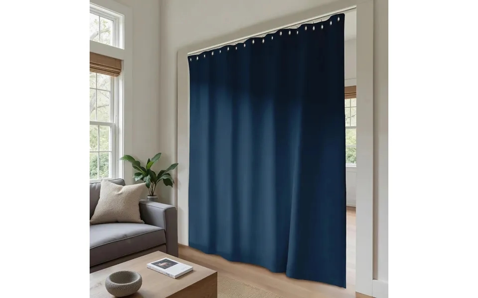 Atlanta Room Divider Blackout Curtain With Ceiling Track Kit - Navy Al-ny Large B
