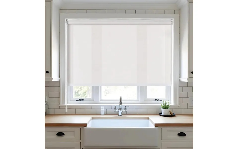 Austin Room Darkening Waterproof Roller Blinds Cord Lift - Roving White 321
