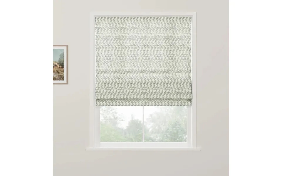 Britt Bengoechea Floral Print Linen Cotton Roman Shade Cordless - Cafe Au Lait Bb-v3