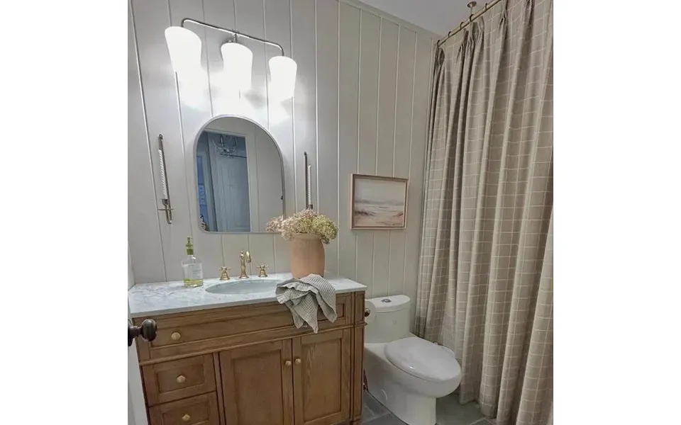 Custom Luxury Bathroom Curtains With Waterproof Layer - Stefana Silber