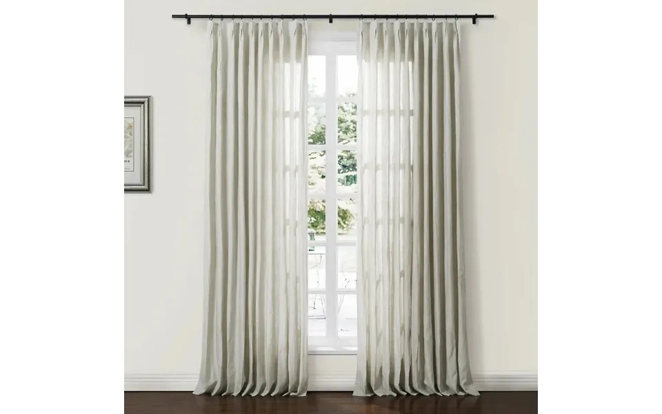 Doris 100% European Flax Linen Curtain Pleated - Natural Tq26