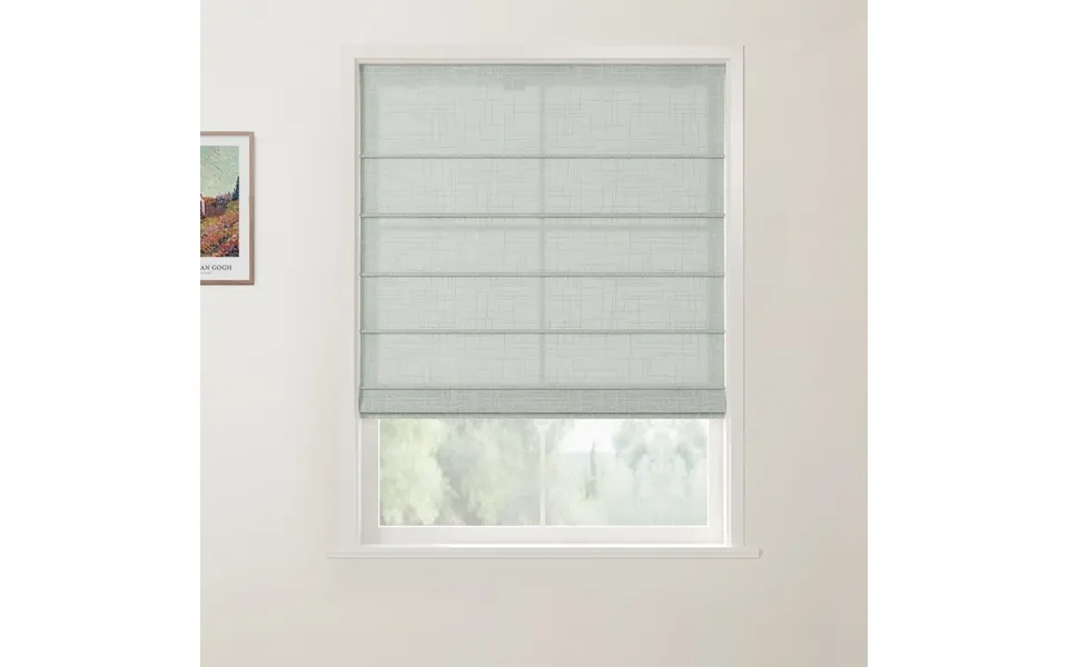 Ian Linen Front Slat Roman Shade Cordless - Ash 151-4