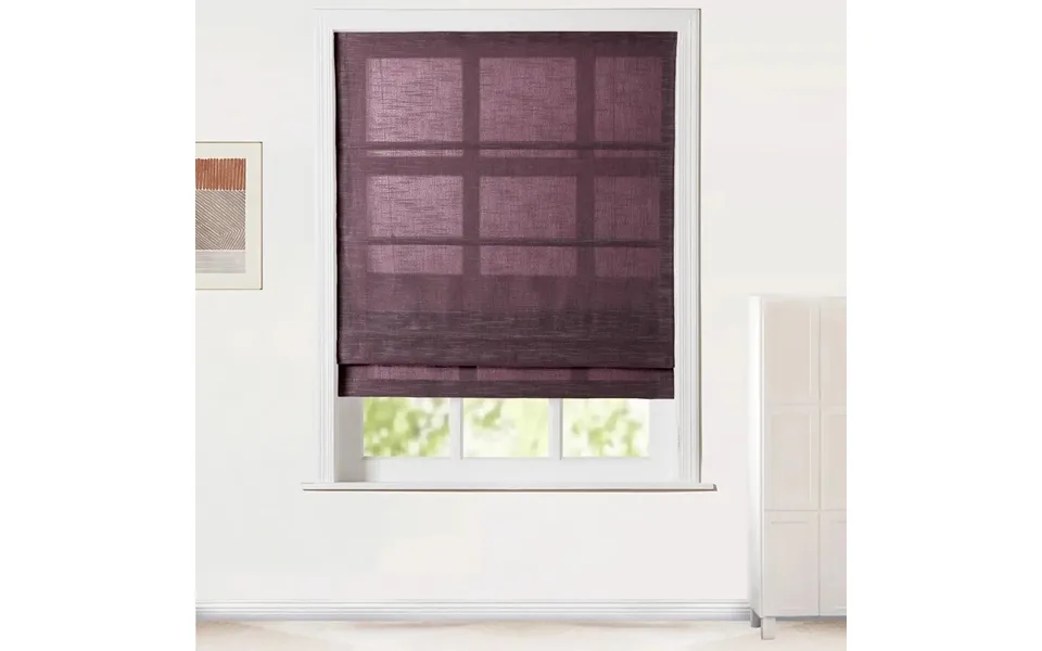 Jawara Linen Cotton Roman Shade Cord Lift - J401-17 Burgundy