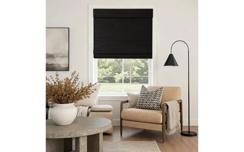 Lay Natural Flax Bamboo Woven Shade - Chocolate