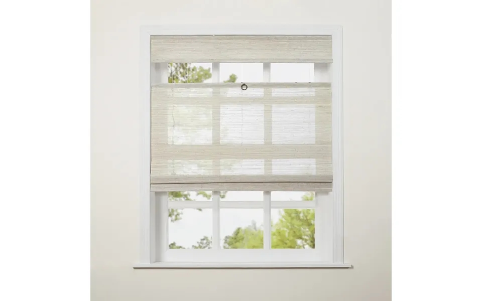 Lay Top Down Bottom Up Woven Wood Shade Cordless - Wall White Ln21