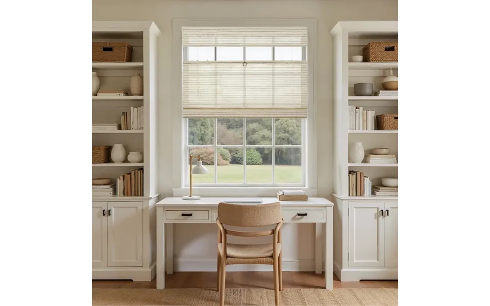 Lay Top Down Bottom Up Woven Wood Shade Cordless