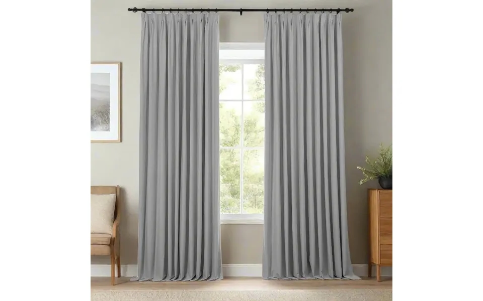 Lila 100% Blackout Drape Pleated - Grey H812-8