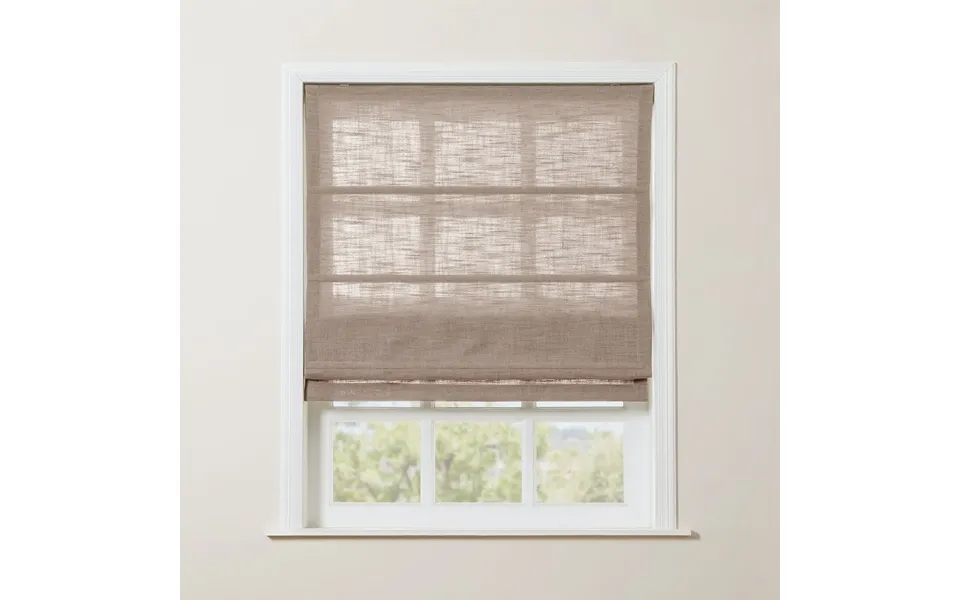 Liz Linen Blend Roman Shade Cordless - Wooden Headrail