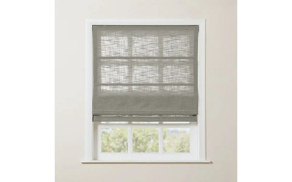 Liz Linen Blend Roman Shade Cordless - Wooden Headrail