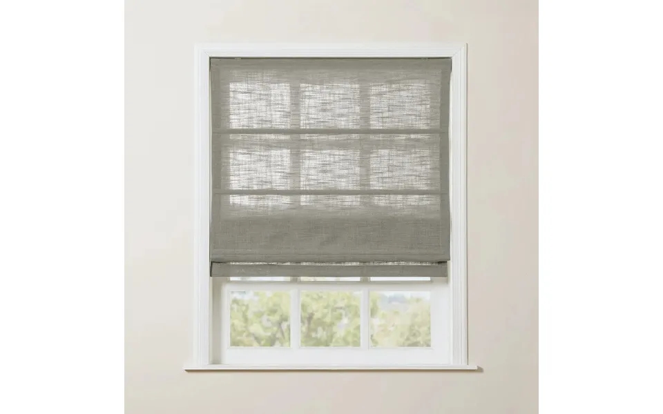 Liz Linen Blend Roman Shade Cordless - Wooden Headrail