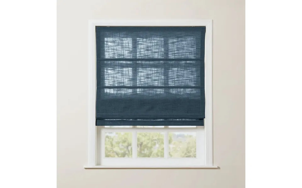 Liz Linen Blend Roman Shade Cordless - Wooden Headrail