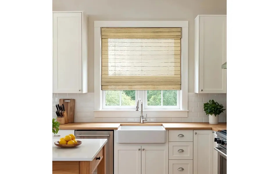 Rae Natural Ramie Jute Woven Wood Shades - Series M