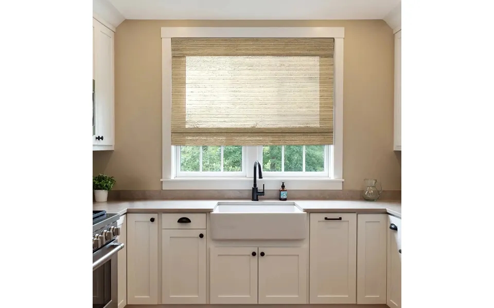 Rae Natural Ramie Jute Woven Wood Shades - Series M