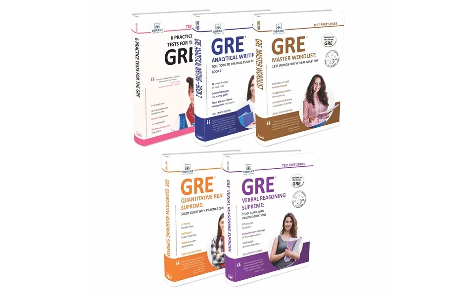 Gre Complete Course - 6 Practice Tests Analytical Writing Book 2 Master Wordlist 1535 Words Quantitative Reasoning Supre