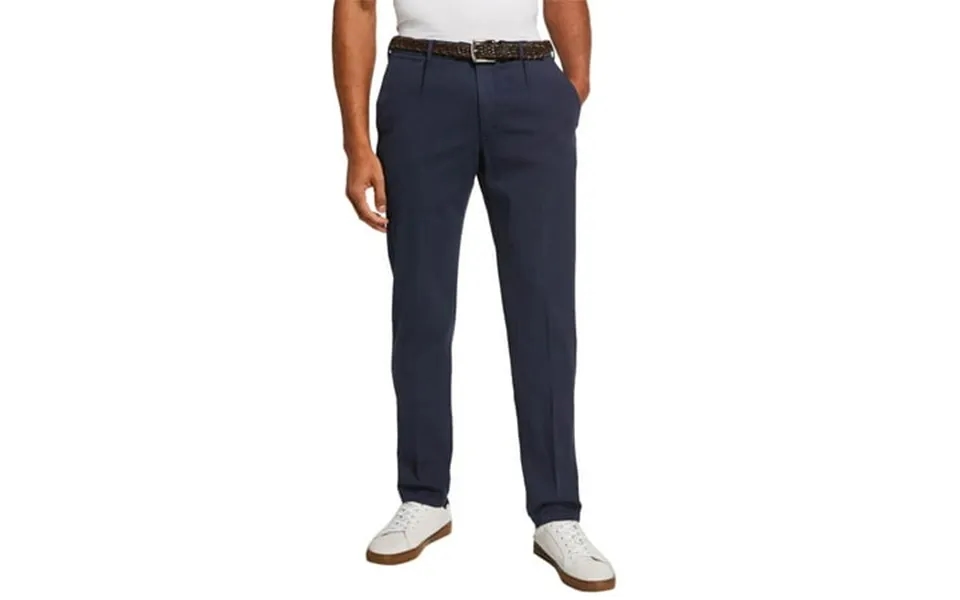 0909 Fatto In Italia Mens Slim Fit Pleated Cotton Stretch Pants 36 Navy