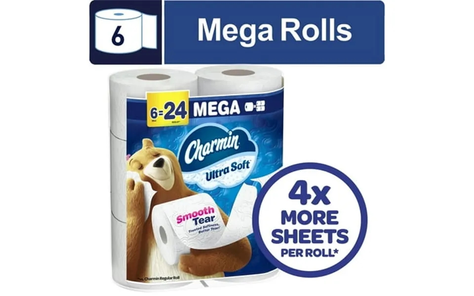 1 Pack Charmin Toilet Paper Ultra Soft 6 Mega Rolls