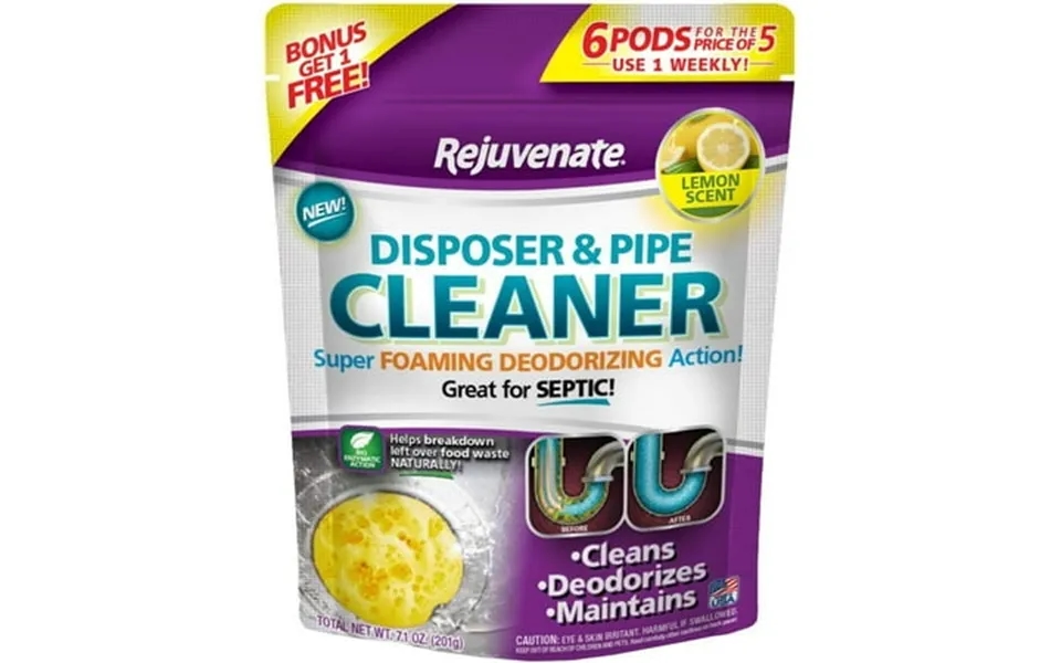 1 Pc Rejuvenate Rj6dpc-lemon Garbage Disposal & Drain Pipe Cleaner Lemon 6-pack