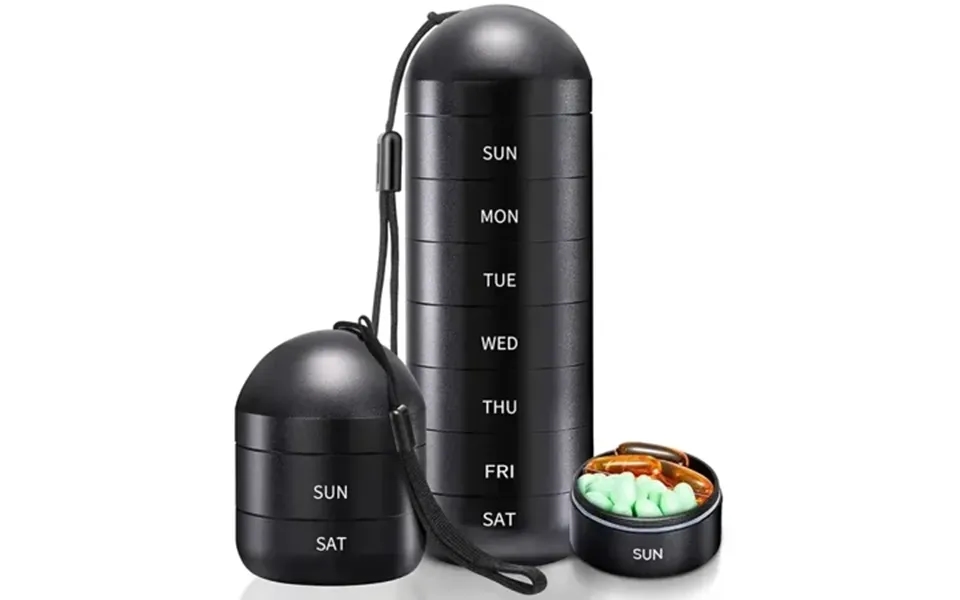 1 Pc Weekly Pill Organizer Metal Portable Daily Pill Box Moisture Proof Stackable Aluminum Alloy Bpa Free Travel 7 Day P