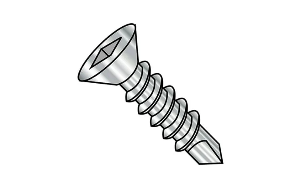 10-16x1 1 2 Square Recess Flat Head Self Drilling Screw Full Thread 410 Stainless Steel Pack Qty 1 000 Bc-1024kqf410