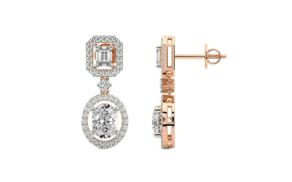 10 Carat Igi Certified Oval Shape Lab Grown Diamond Earrings 18k In Rose Gold Stardust Dangles Lab Diamond Earrings Pron
